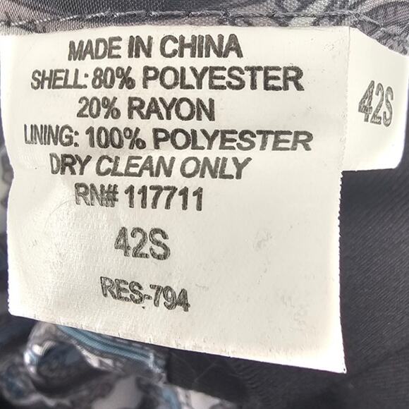 Alan Flusser Polyester Black Suit Jacket Sport Coat Men's 42S Preppy 2400 - Picture 5 of 13